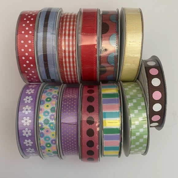 13 Ribbon Rolls American Crafts Elements & Premium New Crafts Gift Wrap Home - Picture 1 of 8
